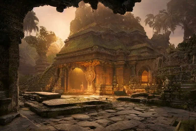 Image similar to the most amazing dream you ever had about ancient java, hyper realistic, ambient lighting, concept art, intricate, hyper detailed, smooth, volumetric lighting, octane