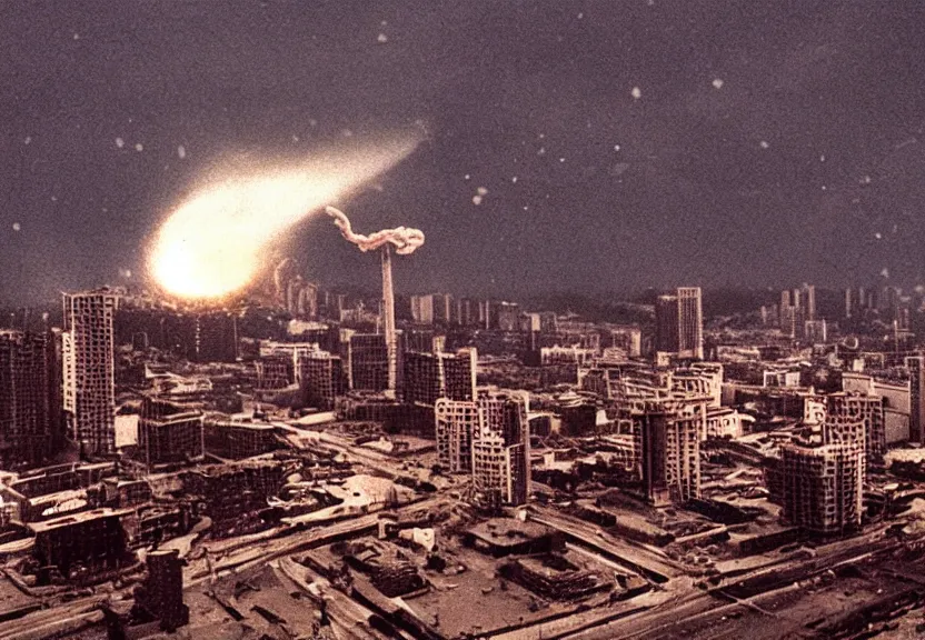 Prompt: Pulgasari the North Korean starfish monster destroying Pyongyang city, volumetric lighting, filmstill, produced by Kim Jong-il, Kodachrome, kaiju-eiga, monster movie, communist propaganda, film noir, 35mm film grain, Cooke Varotal 20-100mm T3.1, in the style of Ishirō Honda and Andreï Tarkovski