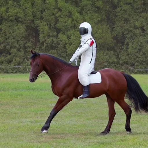 Image similar to horse riding an astronaut