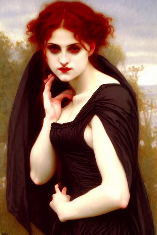 Image similar to victorian vampire, painting by rossetti bouguereau, detailed art, artstation