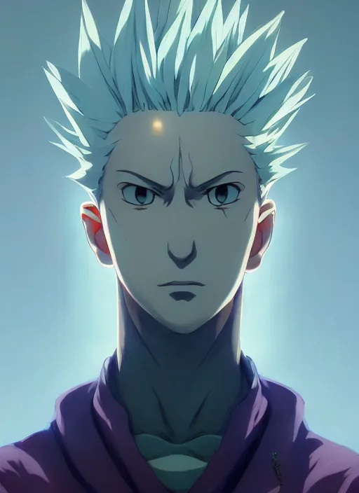 Image similar to portrait of hisoka from hunter x hunter, coherent, medium shot, waist up, studio ghibli pixar and disney animation sharp unreal engine 5, anime key art by greg rutkowski, bloom, dramatic lighting