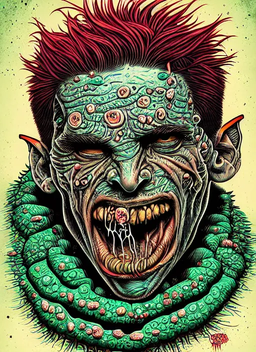 Image similar to messi's disgusting true form bursting from within, gross, slimy, sleazy, pustules, high details, intricate details, by dan mumford