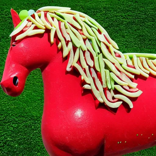 Prompt: horse made from watermelons