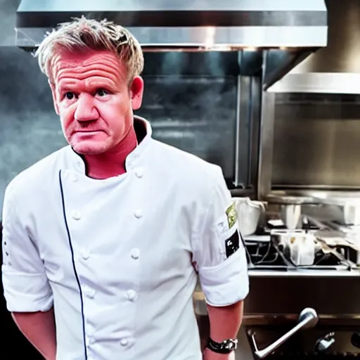 Image similar to < photo hd trending > gordon ramsey upset about being served boiled rocks < photo >