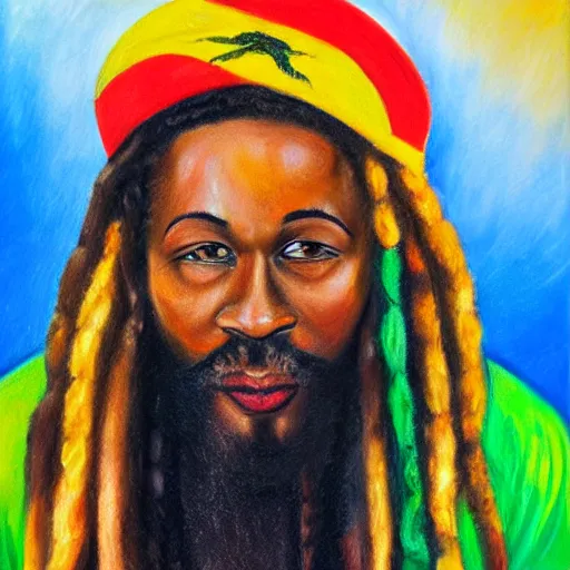 Prompt: rastafarian oil painting, 4K