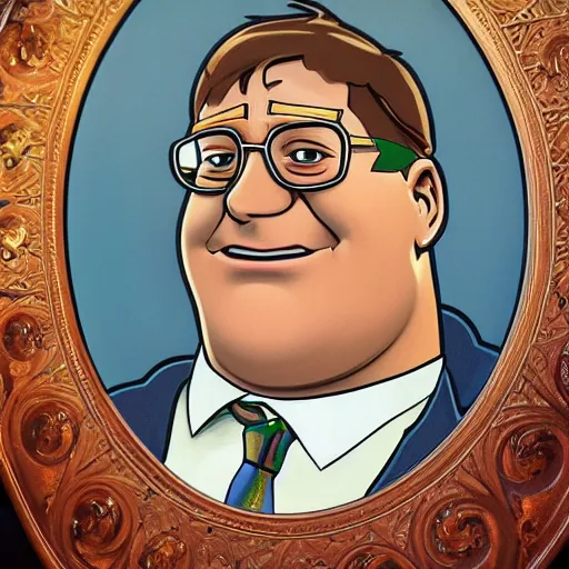 Prompt: full body portrait of Peter Griffin , very detailed eyes, hyperrealistic, beautiful and symmetrical face, very detailed painting by Claude Monet and Alphonse Mucha, ornate, trending on artstation, extremely high detail, incredibly intricate