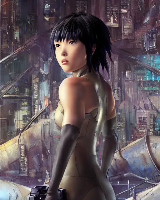 Image similar to weta disney pixar movie still portrait photo of motoko kusanagi the major ghost in the shell : : as cyborg woman by pixar : : by weta, wlop, ilya kuvshinov, rossdraws, artgerm, maxim cover, octane render, anime, octane render, 3 d, volumetric lighting, anti aliasing, raytracing : :