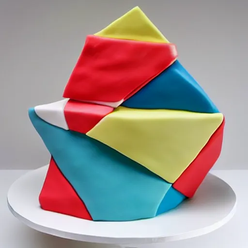 Image similar to “a low poly multilevel birthday cake by John Chamberlain”