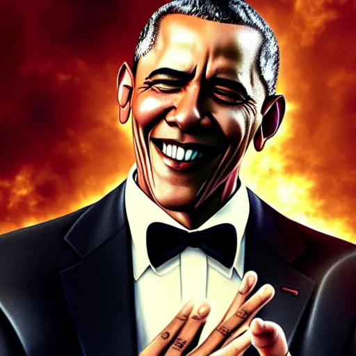 Image similar to Barak Obama as a character in Devil May Cry, film still, photorealistic, medium shot