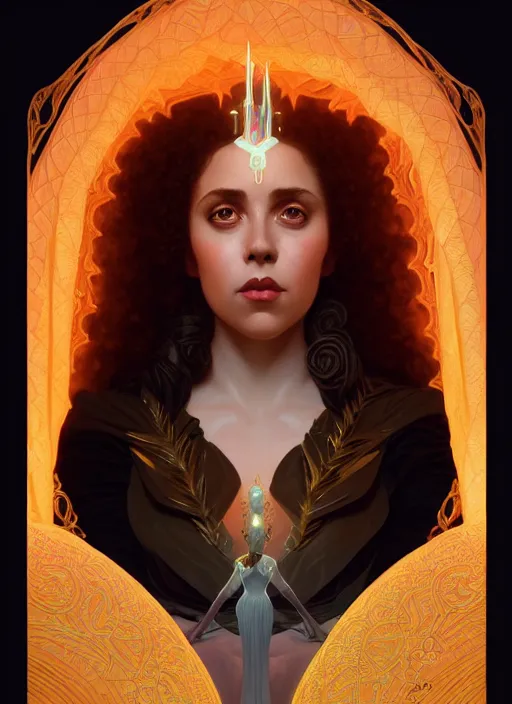 Image similar to symmetry portrait of poly styrene, fantasy, renaissance wear, glowing candles intricate, elegant, highly detailed, digital painting, artstation, concept art, smooth, sharp focus, illustration, art by artgerm and greg rutkowski and alphonse mucha