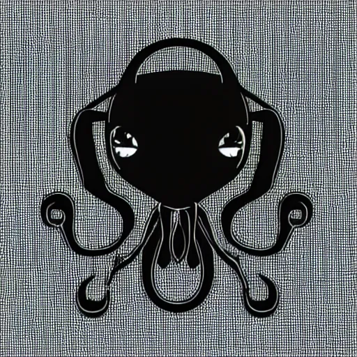 Image similar to a cute icon of black squid