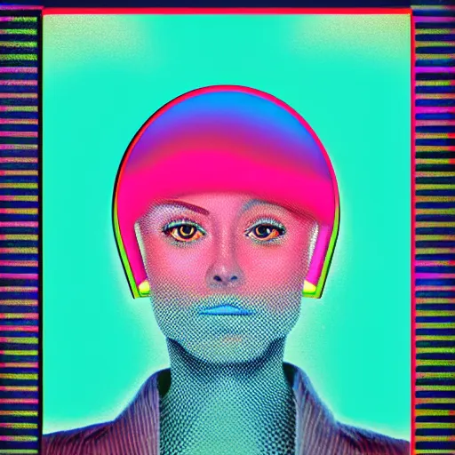Image similar to 8 0 s airbrushed portrait of a chrome mobius strip, 8 0 s magazine illustration, vintage, airbrush, bright colors, texture, neon, retro, science, behance, high detail