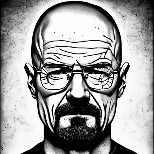 Image similar to Walter White, accurate anatomy, highly detailed, digital art, centered, portrait, blood puddle,