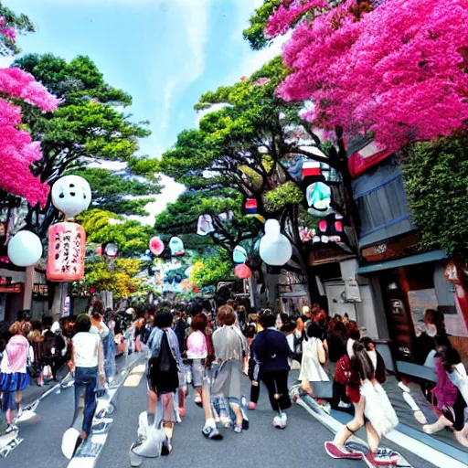 Image similar to harajuku street, studio Ghibli