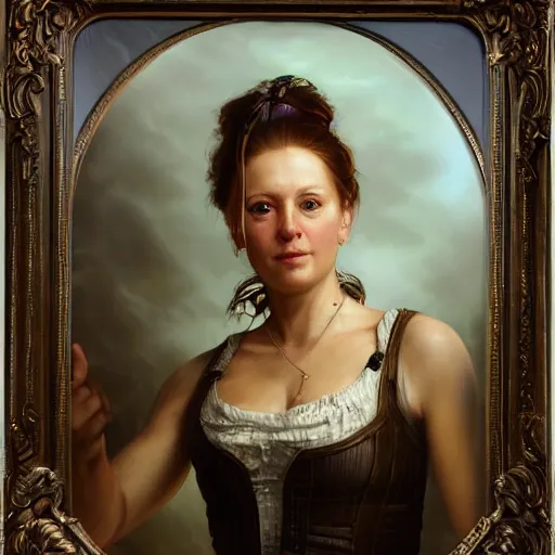 Prompt: portrait of an dutch woman ( 3 5 ) from holland in 2 0 2 1, an oil painting by ross tran and thomas kincade