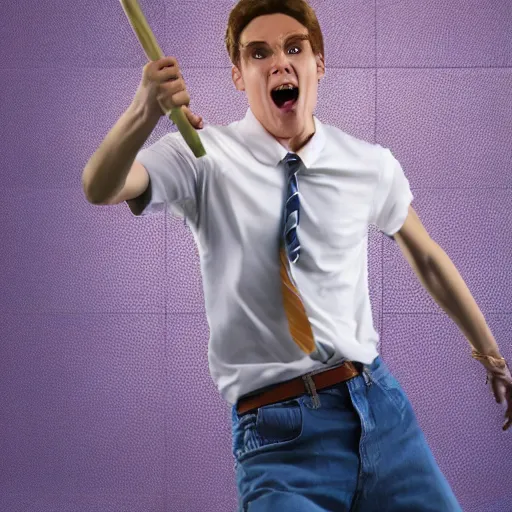 Prompt: Live Action Still of Jerma in High School Musical, real life, hyperrealistic, ultra realistic, realistic, highly detailed, epic, HD quality, 8k resolution, body and headshot, film still