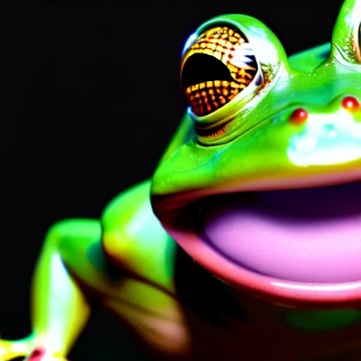 Prompt: a frog infected by an alien implant, 4K, 3D, octane render, unreal engine, as coherent as Dall-E 2