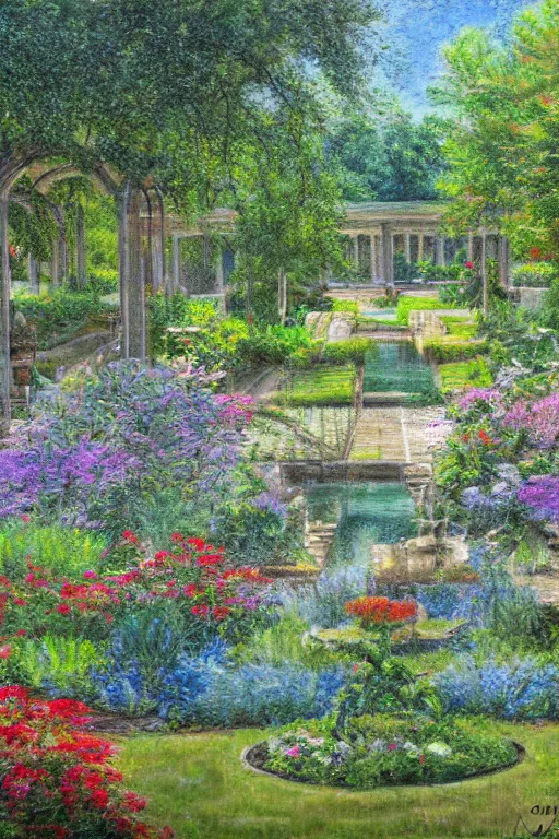 Image similar to mcgovern centennial gardens in houston, oil on canvas, intricate, landscape, 8 k highly professionally detailed, hdr, cgsociety