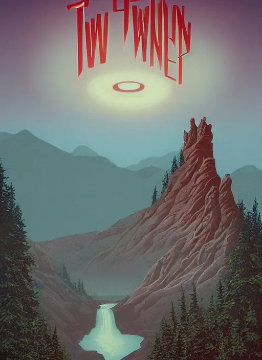 Image similar to Twin Peaks movie poster artwork by Michael Whelan and Tomer Hanuka, Rendering of Lovecraftian horror, from a scene from Twin Peaks, clean, full of detail, Matte painting, trending on artstation and unreal engine