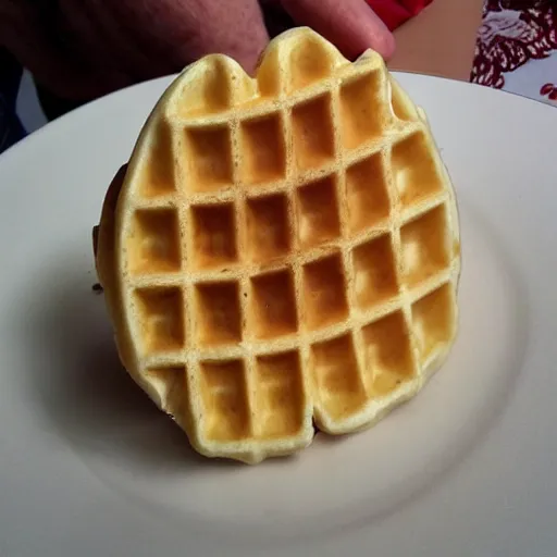 Prompt: eggo waffle sculpture