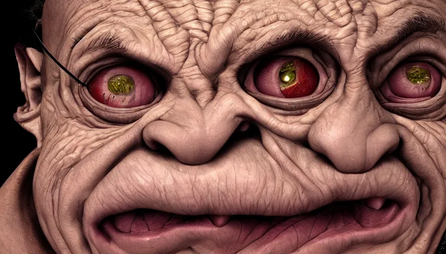 Image similar to Danny DeVito is Gollum, hyperdetailed, artstation, cgsociety, 8k