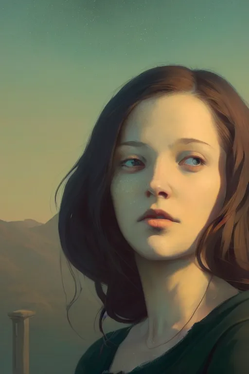 Image similar to beautiful portrait of a woman, negative no not mona lisa pose, gta v, stephen bliss, unreal engine, fantasy art by greg rutkowski, loish, rhads, ferdinand knab, makoto shinkai and lois van baarle, ilya kuvshinov, rossdraws, tom bagshaw, global illumination, radiant light, detailed and intricate environment