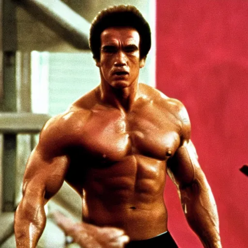 Image similar to arnold schwarzenegger as lee in enter the dragon