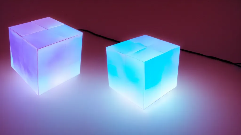 Image similar to a vapor plasma cube cube, 8 k, rim lighting, lumen global illumination, opaque, glowing