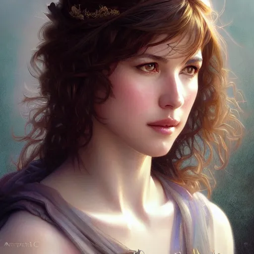 Prompt: beautiful young sophie marceau, closeup, d & d, fantasy, intricate, elegant, highly detailed, digital painting, artstation, concept art, matte, sharp focus, illustration, art by artgerm and greg rutkowski and alphonse mucha