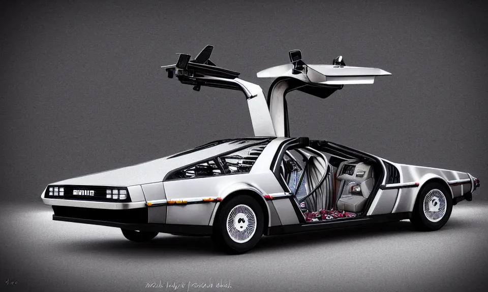 Image similar to delorean, digital art