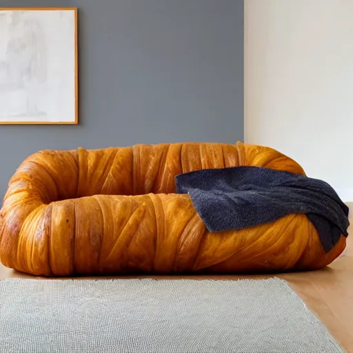 Image similar to sofa in the shape of croissant