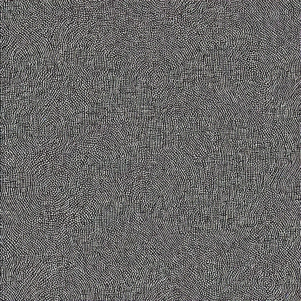 Image similar to moire patterns, black and white, pointilism