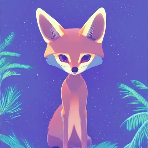 Image similar to fennec fox, clean cel shaded vector art. shutterstock. behance hd by lois van baarle, artgerm, helen huang, by makoto shinkai and ilya kuvshinov, rossdraws, illustration, foolish