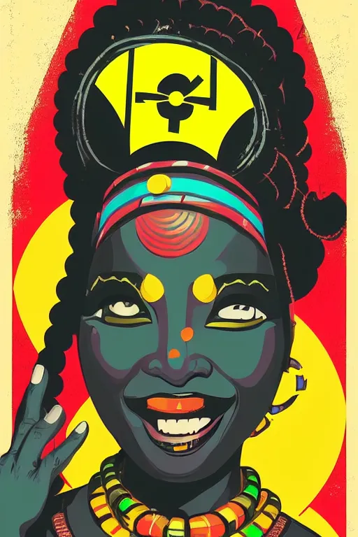 Prompt: mama africa smile to her child!!! pop art, pixel, bioshock, gta chinatown, artgerm, richard hamilton, mimmo rottela, julian opie, aya takano