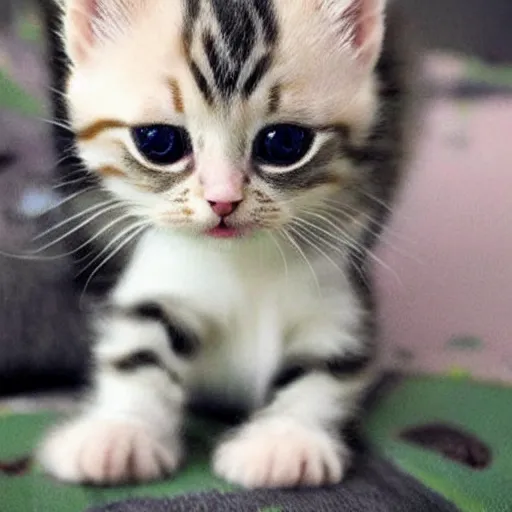 Image similar to cute crying kitten