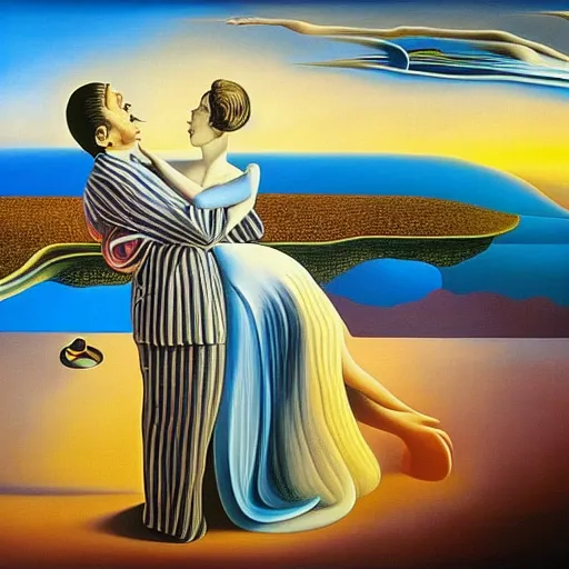Prompt: If we had more time, We could live forever, Just you and I, We could be together, surrealism, in the style of Salvador Dali, oil on canvas, 8K beautiful detailed mural