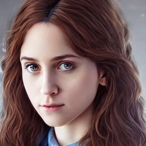 Image similar to 2 5 year old hermione granger, professionally retouched, realistic, smooth face, perfect eyes, symmetrical, full body shot, wide angle, sharp focus, 8 k high definition, insanely detailed, intricate, elegant, art by artgerm