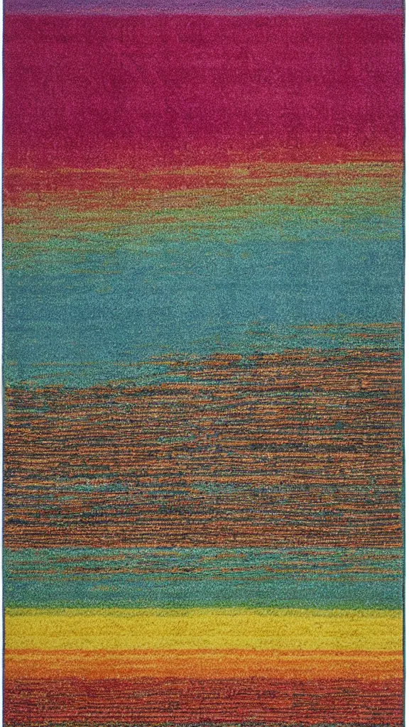 Prompt: Jonathan Adler Rainbow Waterfall Multicolor Rug Design