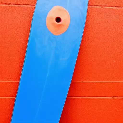 Prompt: Blue orange on a red board