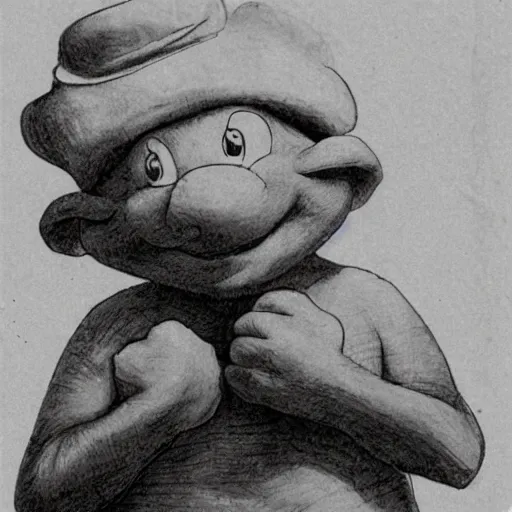 Prompt: Nintendo's Toad as Aleister Crowley