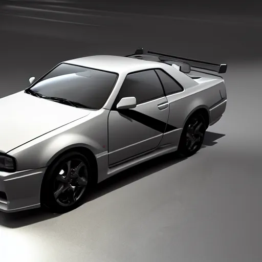 Image similar to unreal engine render of a nissan skyline, cinematic, raytracing