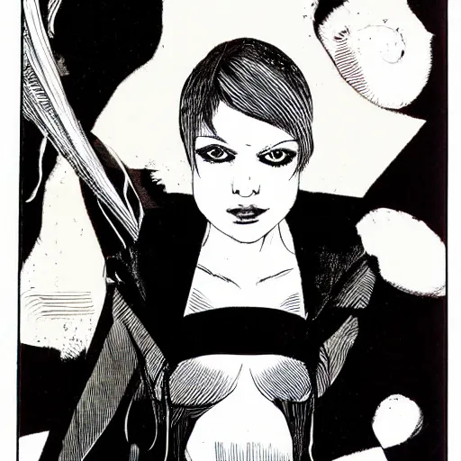 Image similar to jarboe, portrait, by guido crepax
