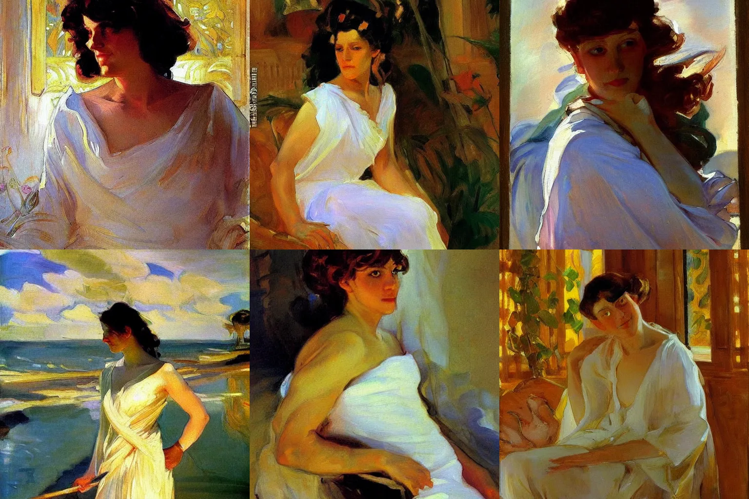 Prompt: A painting of a Goddess, by Sorolla