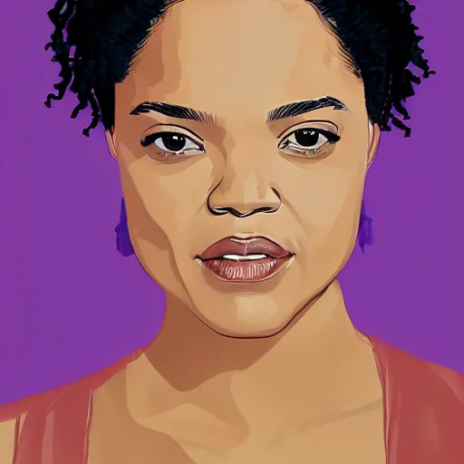 Image similar to portrait of Tessa Thompson, digital art