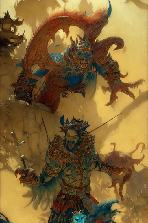 Image similar to fantasy, monster, character design, ming dynasty, colorful, painting by gaston bussiere, craig mullins, j. c. leyendecker