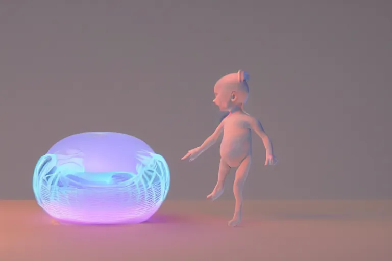 Prompt: An interface called BABi that 3D prints babies, 4k, 8k, trending on artstation, artstation GUI, artstation interface