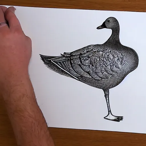 Image similar to goose drawing tutorial. step 1 - blocking out the shapes