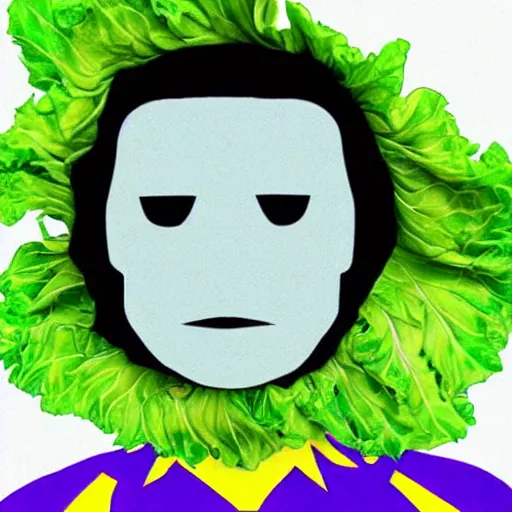 Prompt: a superhero made of cabbage with a colorful suit, photorealistic