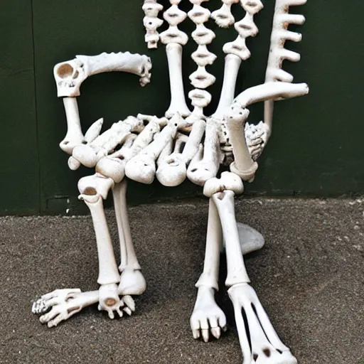 Image similar to a chair made out of bones,