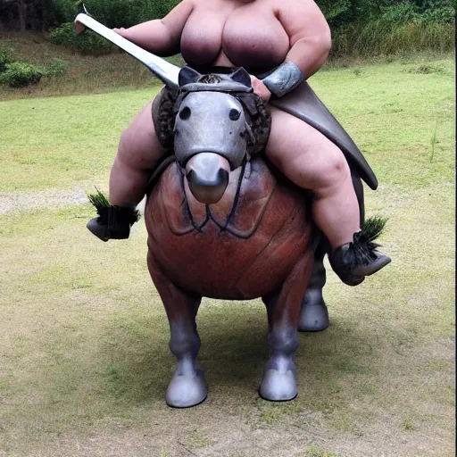 Prompt: obese centaur warrior